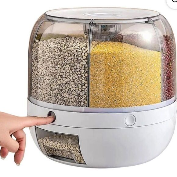 6-Compartment Spinning Grain Storage Container, NEW - Picture 1 of 5